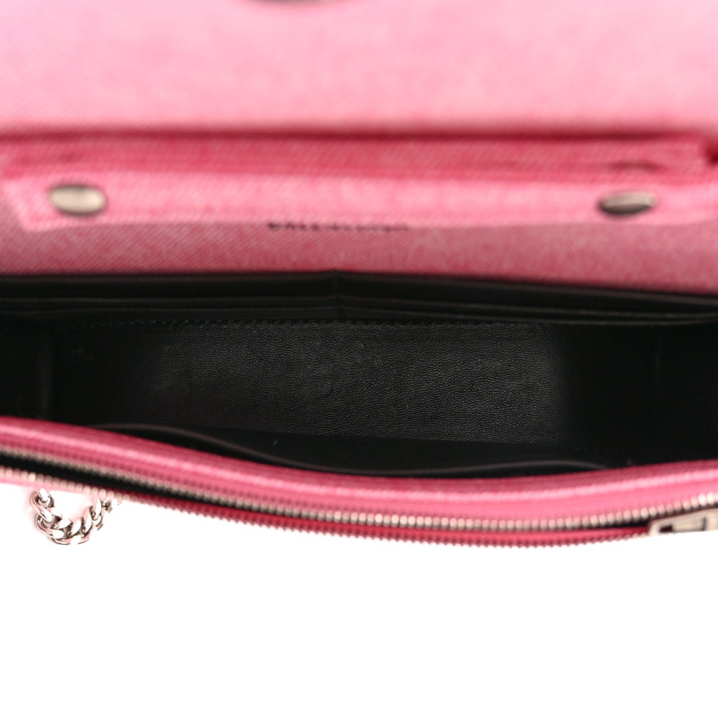 Nappa Denim Printed Hourglass Chain Bag Denim Pink