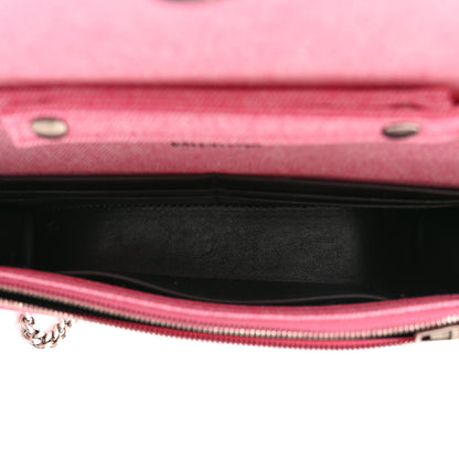 Balenciaga Nappa Denim Printed Hourglass Chain Bag Denim Pink 5 of 10