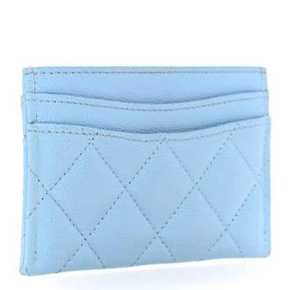 Chanel Caviar Quilted Card Holder Light Blue 3 of 12