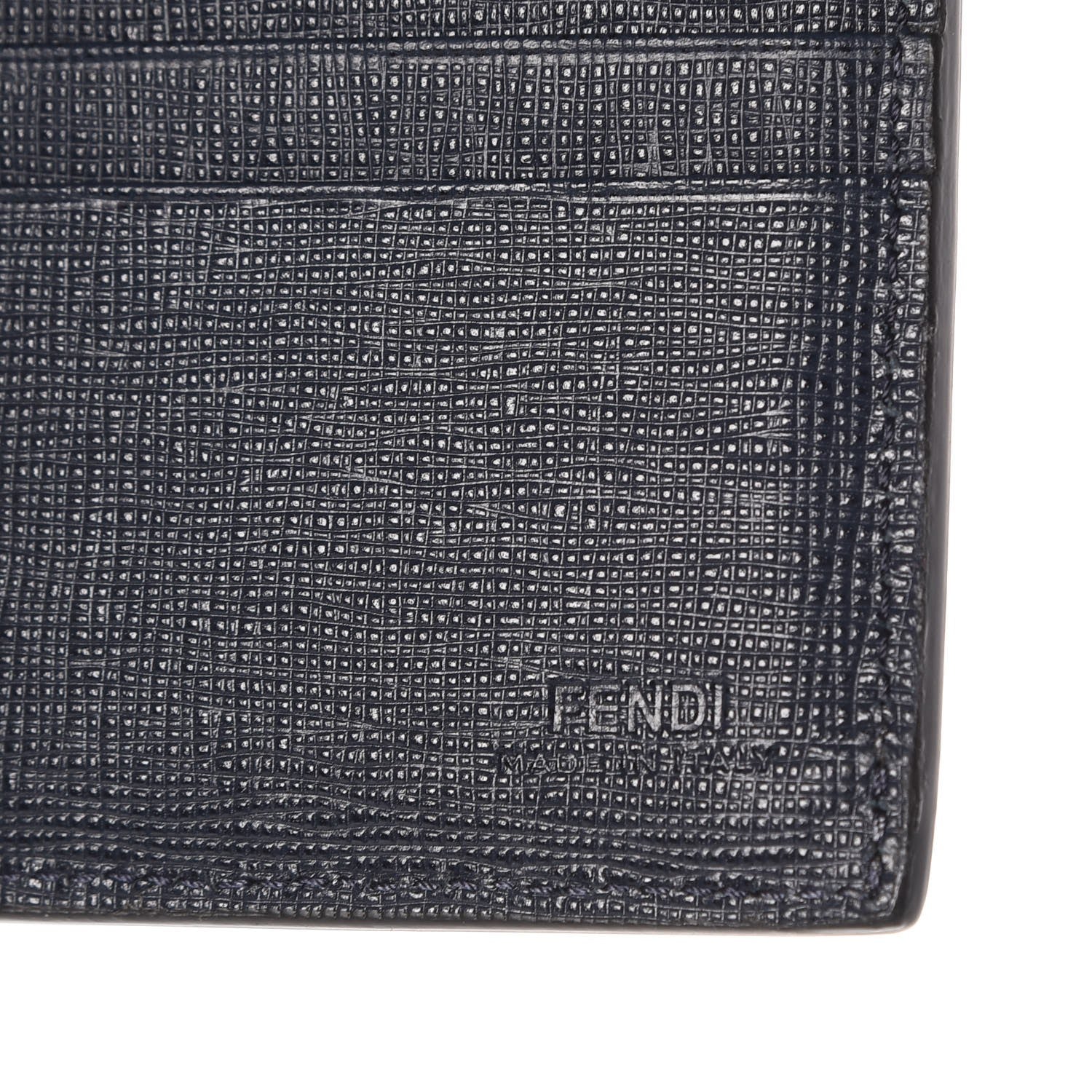Fendi Vitello Elite Monster Eyes Inlay Bi-Fold Wallet Asfalto Papavero Black 6 of 9