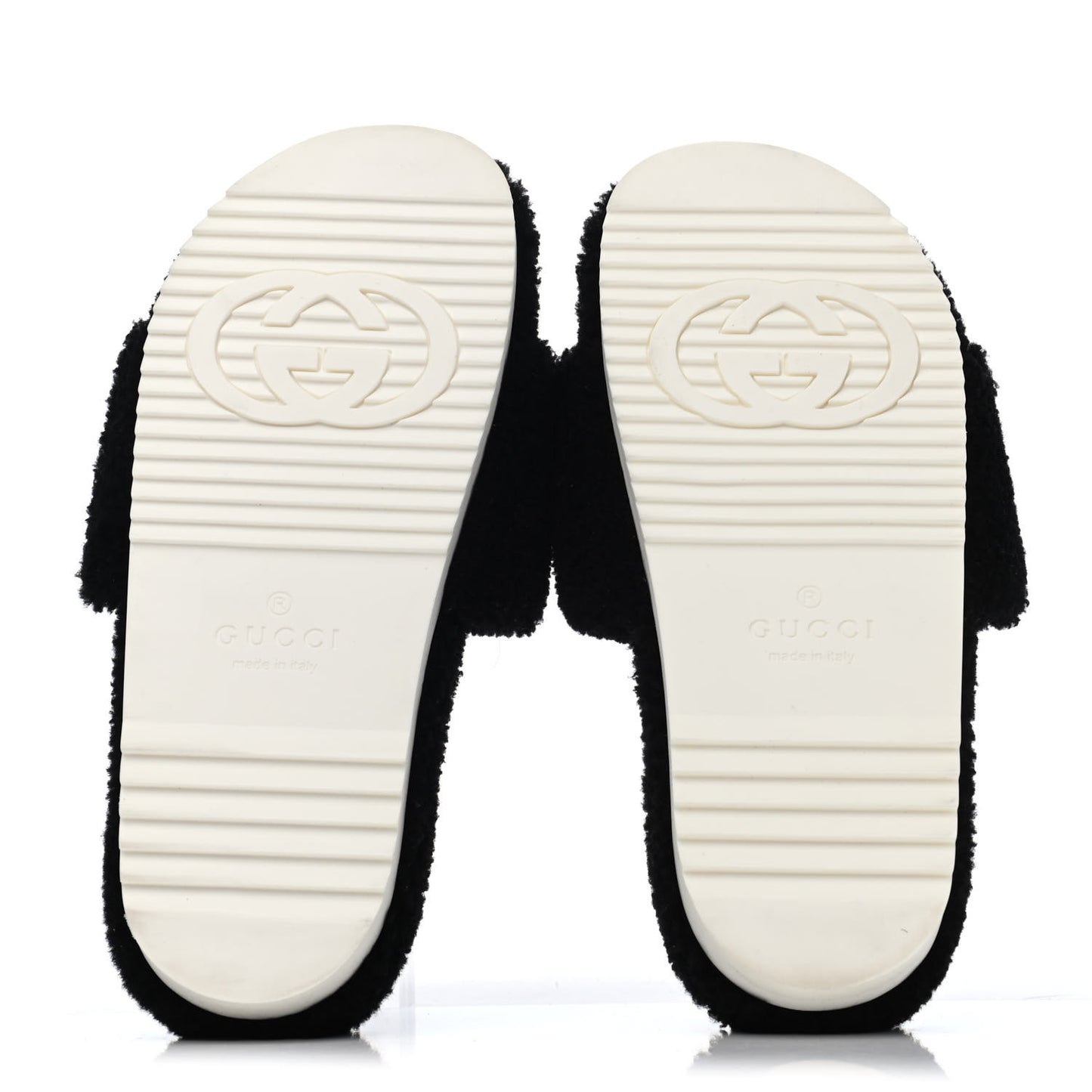Merino Interlocking G Slide Sandals 41 Butterscotch Black