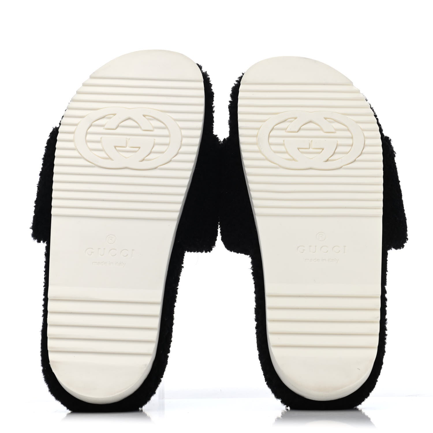 Gucci Merino Interlocking G Slide Sandals 41 Butterscotch Black 4 of 4