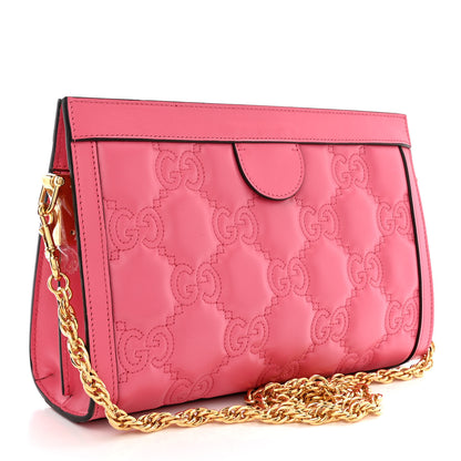 Gucci Calfskin GG Matelasse Small Slim Chain Shoulder Bag Rhodamine Pink Natural 3 of 10