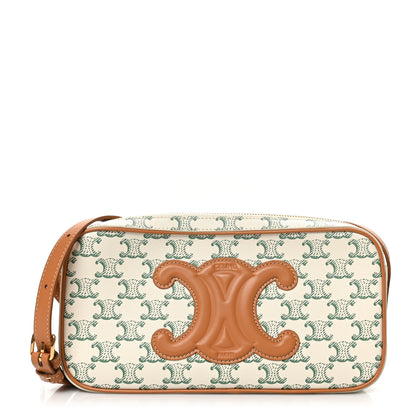 Celine Triomphe Canvas Calfskin Camera Shoulder Bag Green 1 of 9