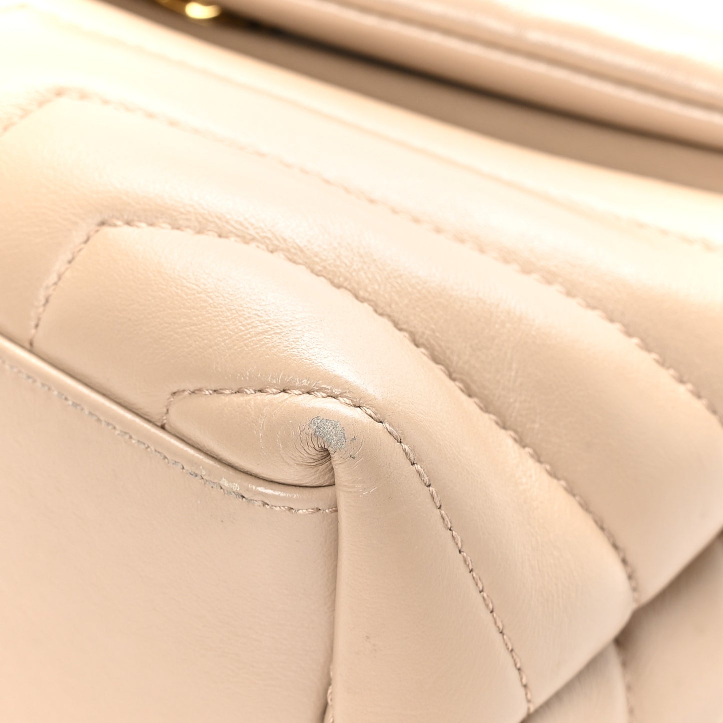 Calfskin Y Quilted Monogram Small Loulou Chain Dark Beige