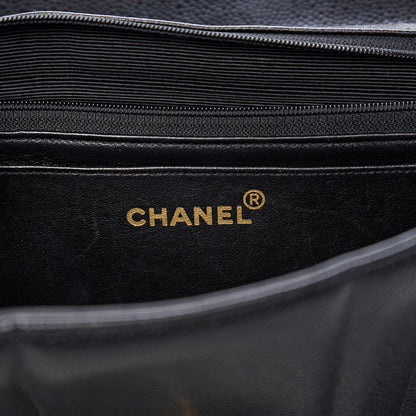 Chanel Caviar Vertical Quilted Jumbo Single Flap Black 5 of 14