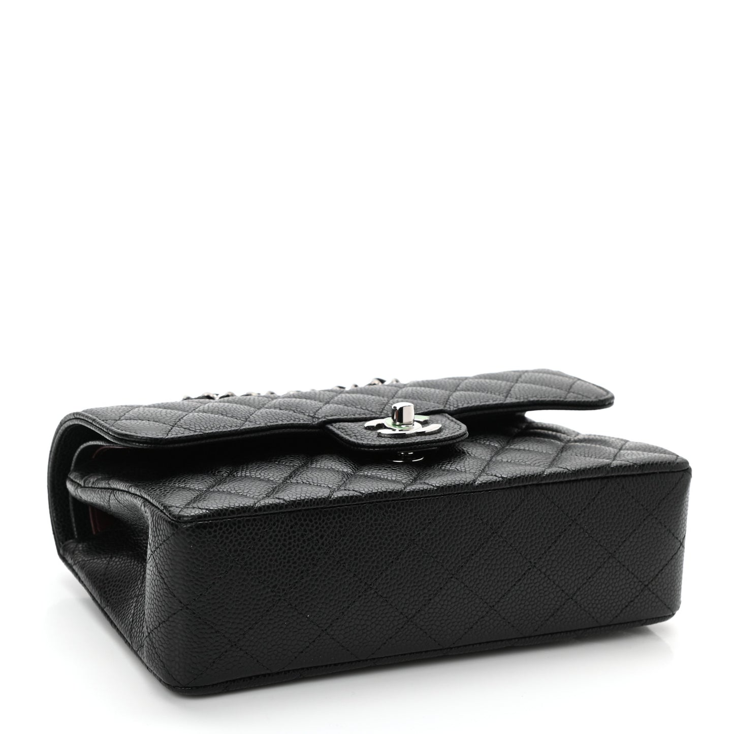 Caviar Quilted Small Double Flap Black