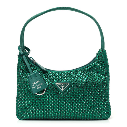 Prada Satin Crystal Mini Re-Edition 2000 Bag Mango 1 of 10