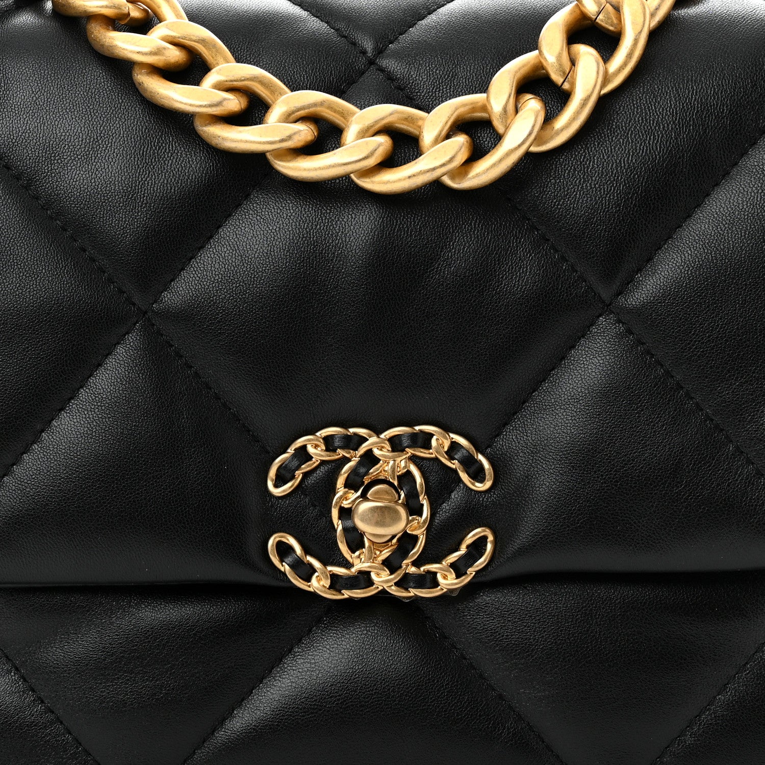 Chanel Lambskin Quilted Large Chanel 19 Flap Black 8 of 11