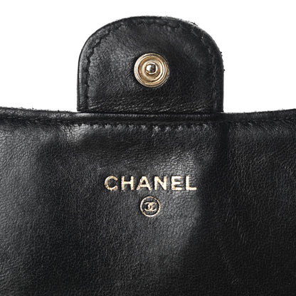 Chanel Lambskin Quilted Large Gusset Flap Wallet Black 6 of 24
