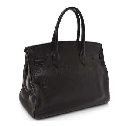 Hermes Taurillon Clemence Birkin 30 Chocolate 3 of 12