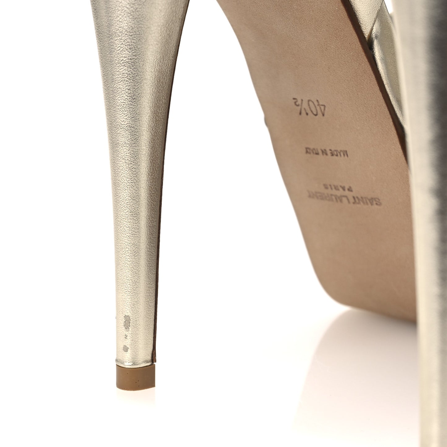 Veau Laminato Tribute 105 Platform Sandals 40.5 Platino