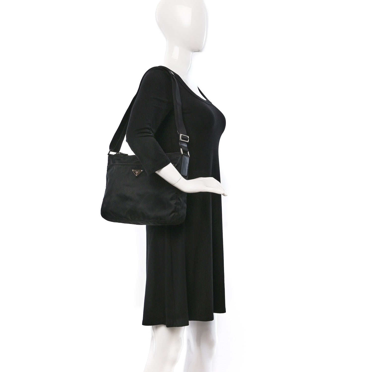 Prada Nylon Messenger Bag Black 2 of 8
