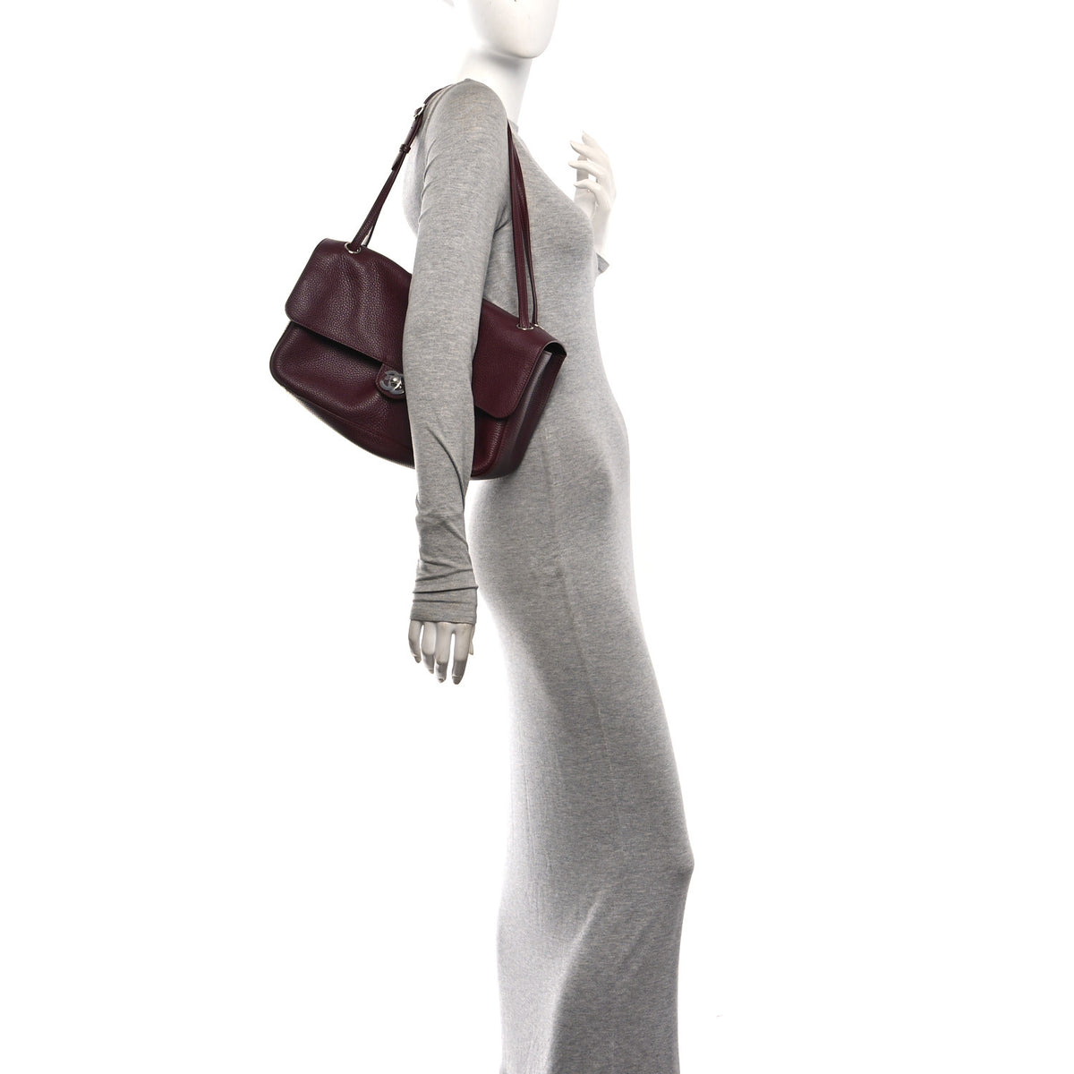 Chanel Grained Calfskin Small Souplissimo Maxi Flap Burgundy 2 of 11