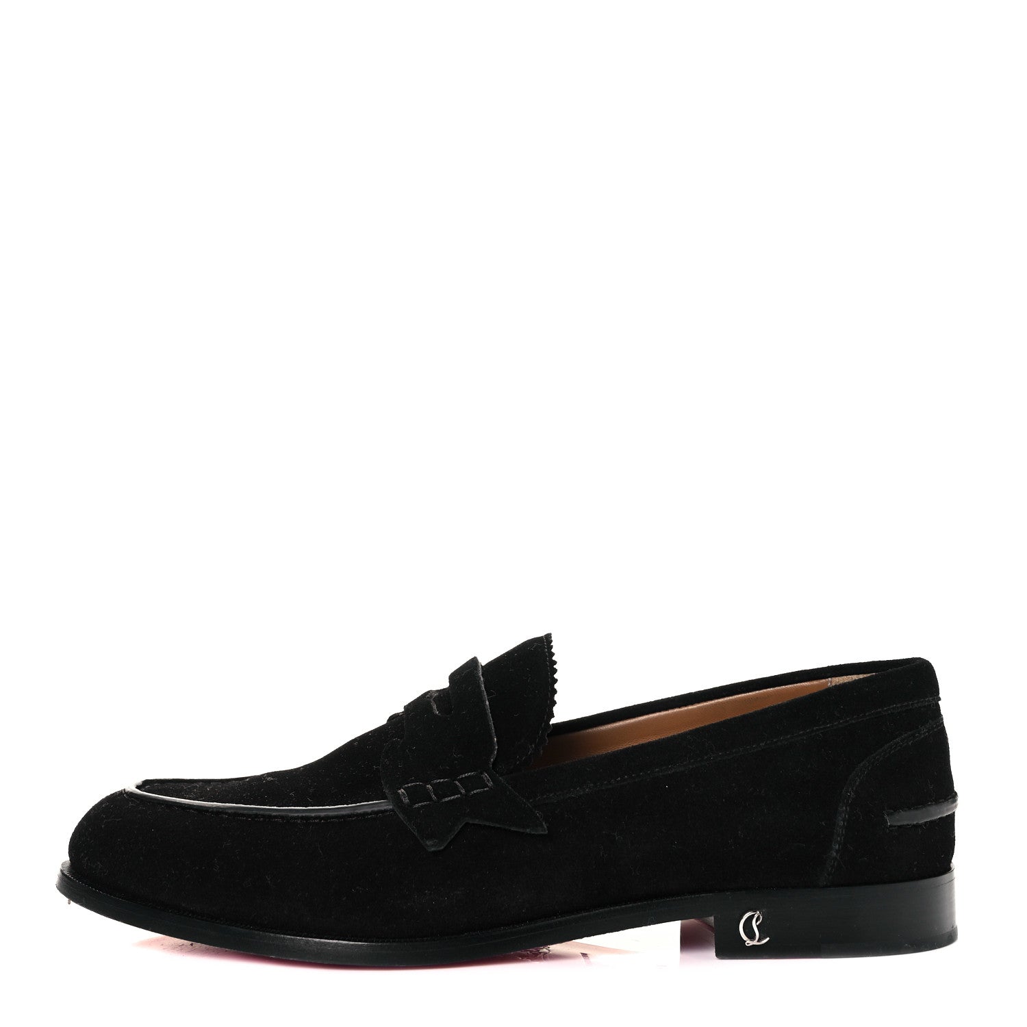 Christian Louboutin Veau Velours Mens No Penny Flat Loafers 41.5 Black 1 of 7