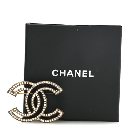 Chanel Metal Crystal CC Brooch Silver 4 of 4