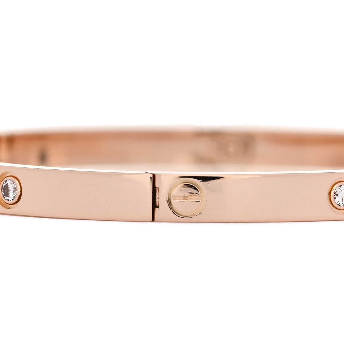 18K Pink Gold 6 Diamond Small LOVE Bracelet 16