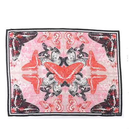 Alexander McQueen Cotton Silk Tattoo Butterfly Pareo Red Black 1 of 3