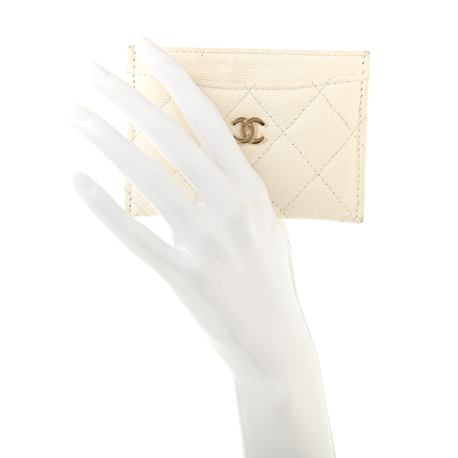 Chanel Caviar Quilted Card Holder White 2 of 12