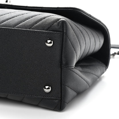 Chanel Caviar Chevron Quilted Small Coco Handle Flap Black 9 of 9
