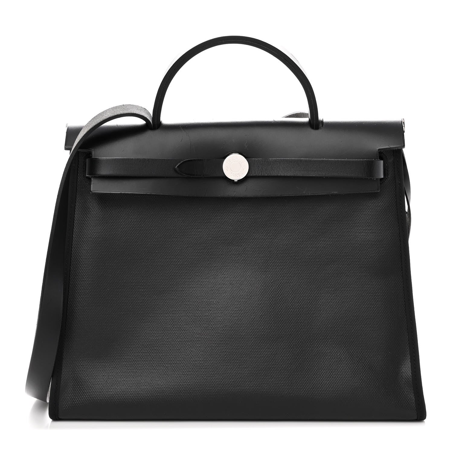 Hermes Toile H Berline Vache Hunter Herbag Zip PM 31 Black Ecru 3 of 11