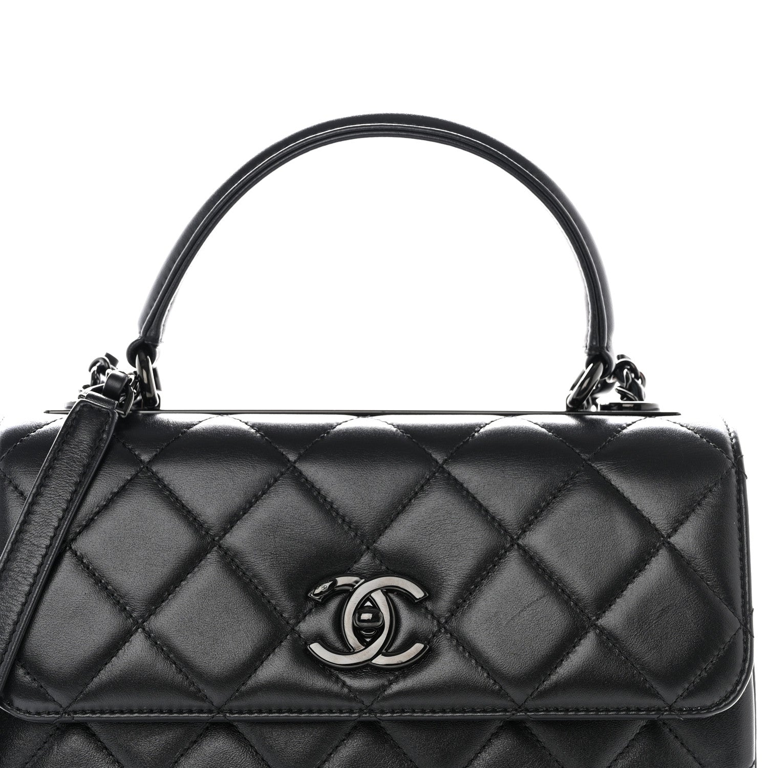 Chanel Lambskin Quilted Small Trendy CC Dual Handle Flap Bag So Black 8 of 10
