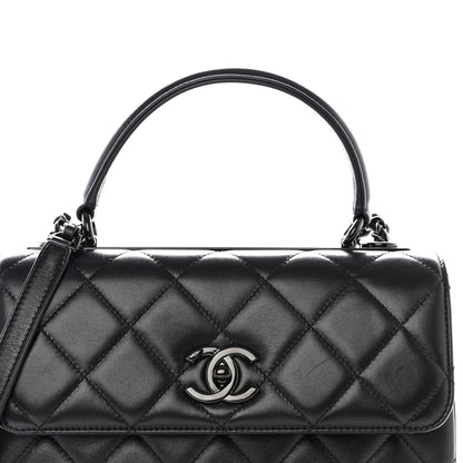 Chanel Lambskin Quilted Small Trendy CC Dual Handle Flap Bag So Black 8 of 10