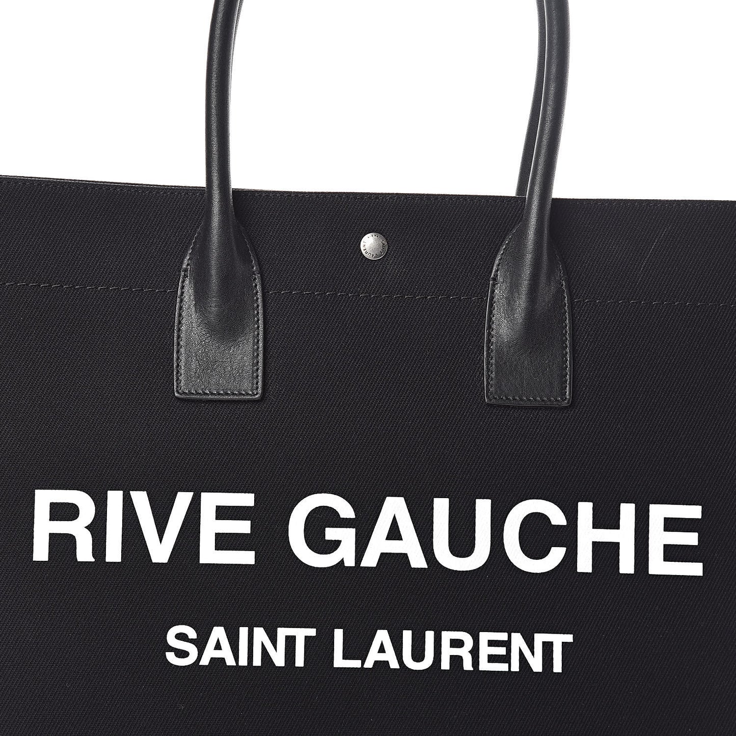 Linen Calfskin Rive Gauche Tote Black