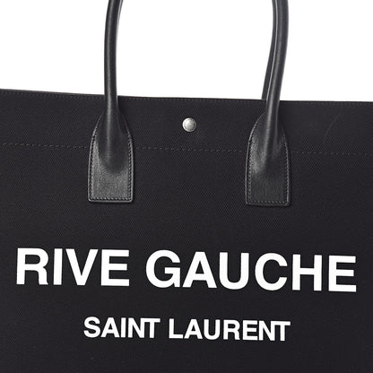 Saint Laurent Linen Calfskin Rive Gauche Tote Black 9 of 9