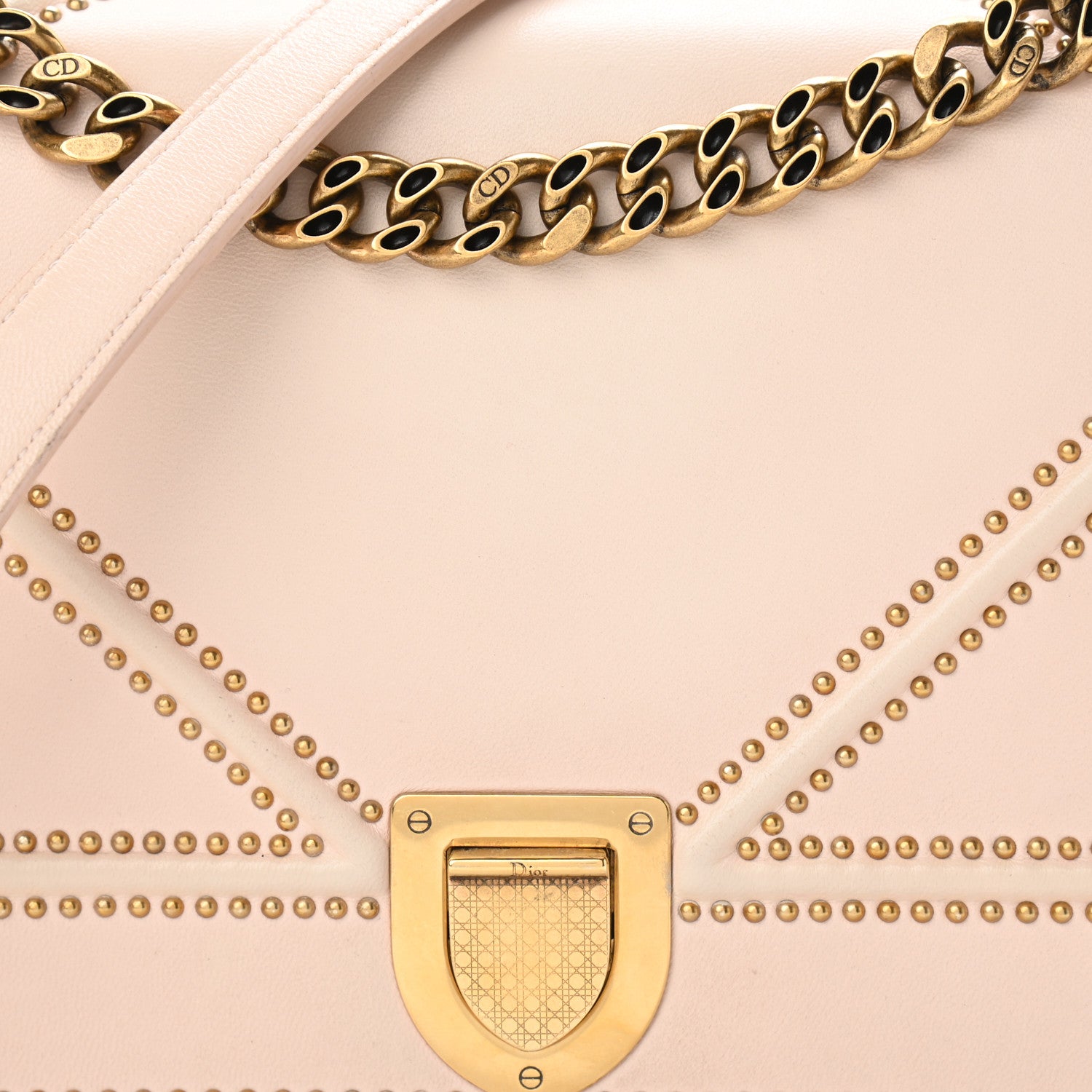 Christian Dior Calfskin Studded Medium Diorama Flap Bag 8 of 14