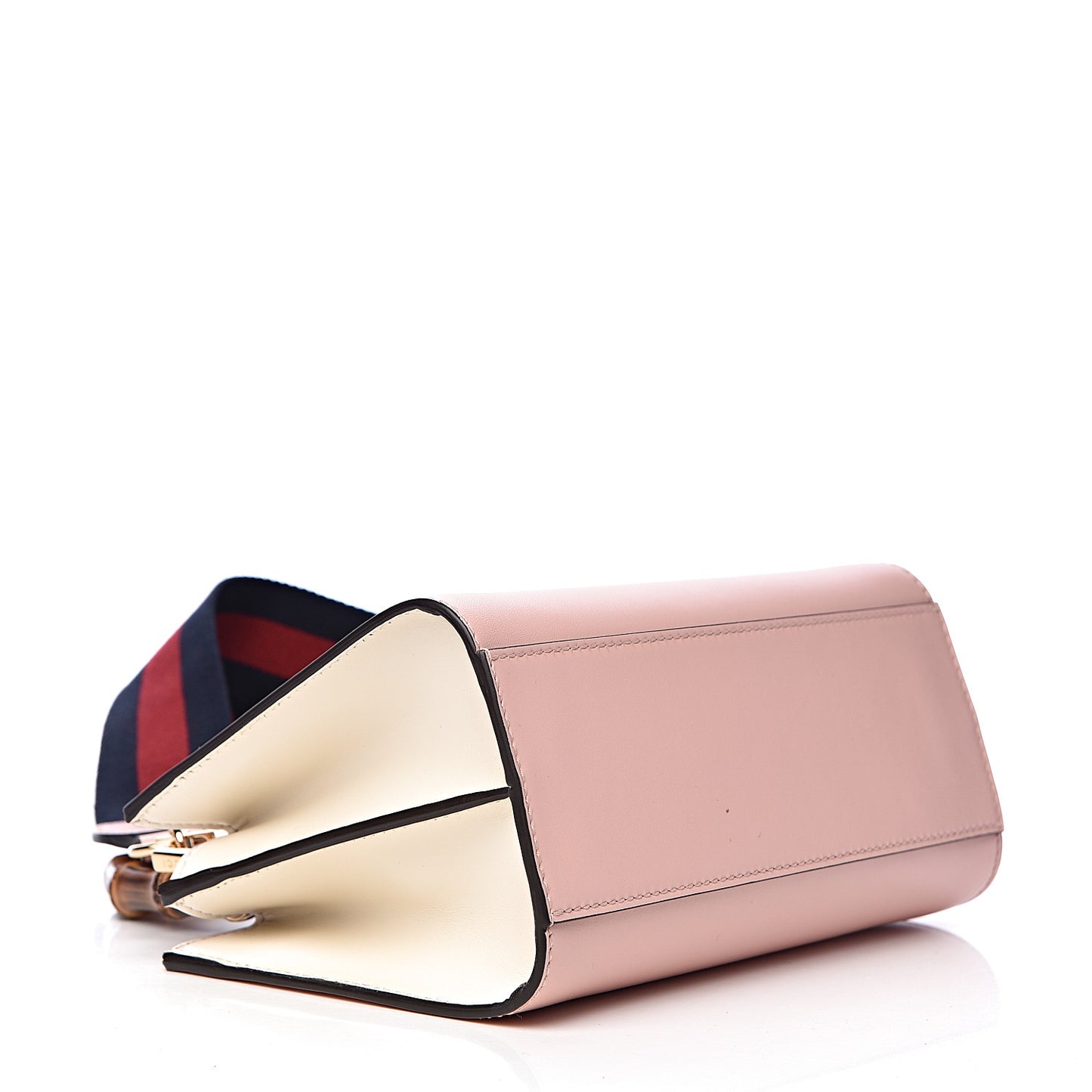 Nappa Bamboo Web Mini Nymphaea Top Handle Bag Perfect Pink Mystic White