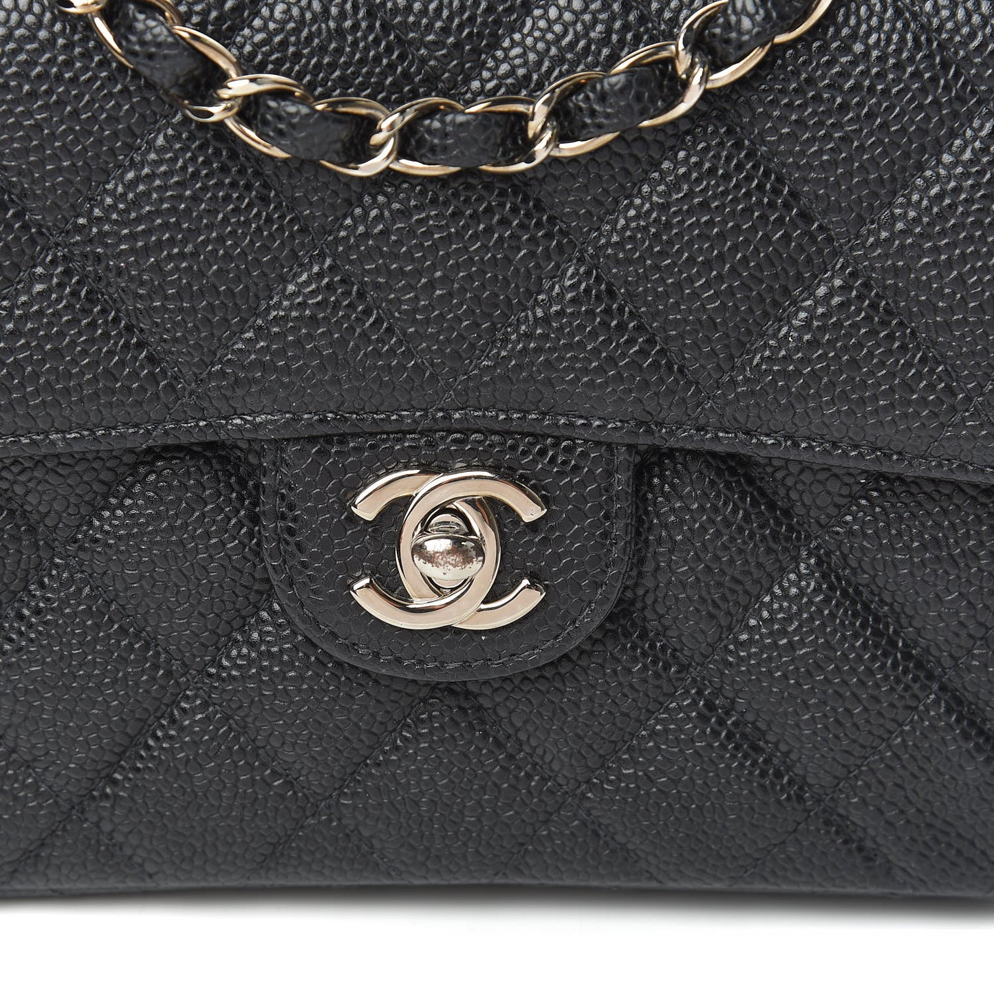 Caviar Quilted Mini Square Flap Black