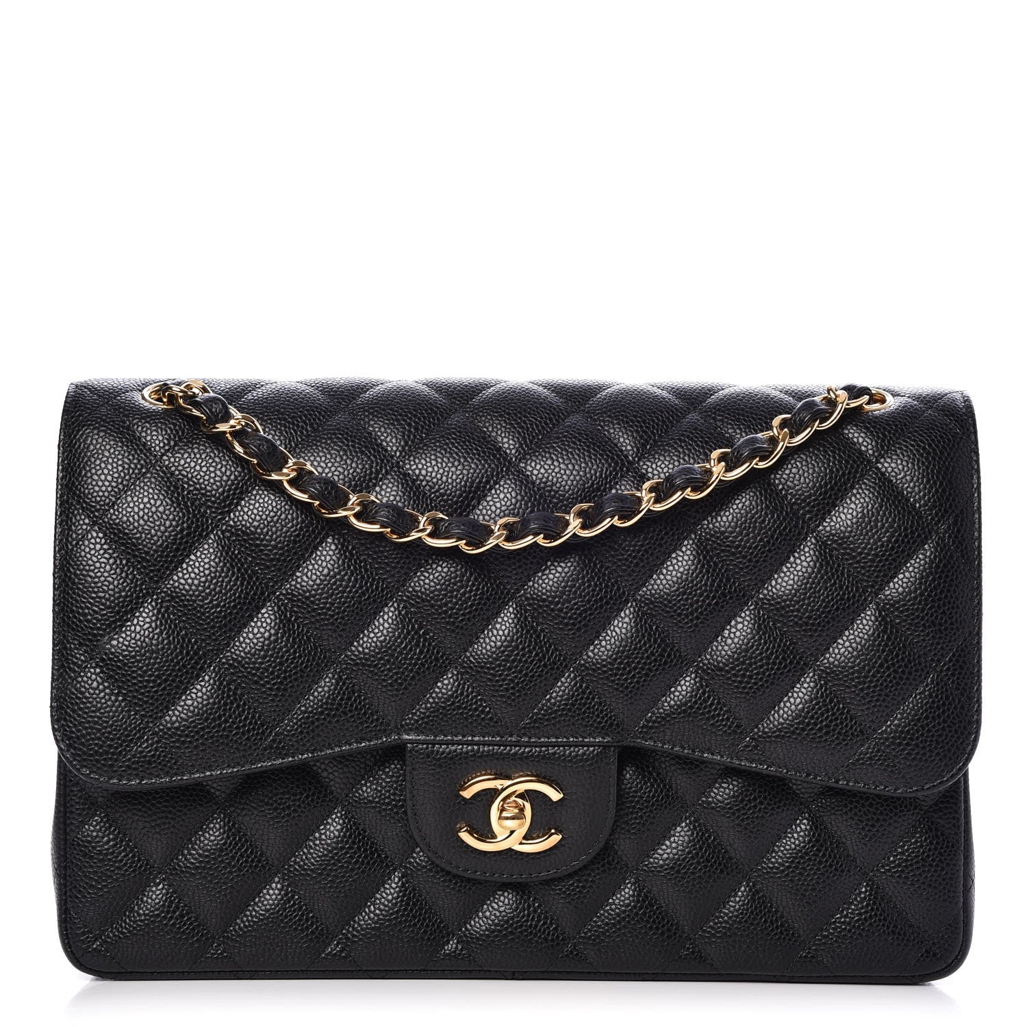 Chanel Caviar Quilted Jumbo Double Flap Black 1 of 8