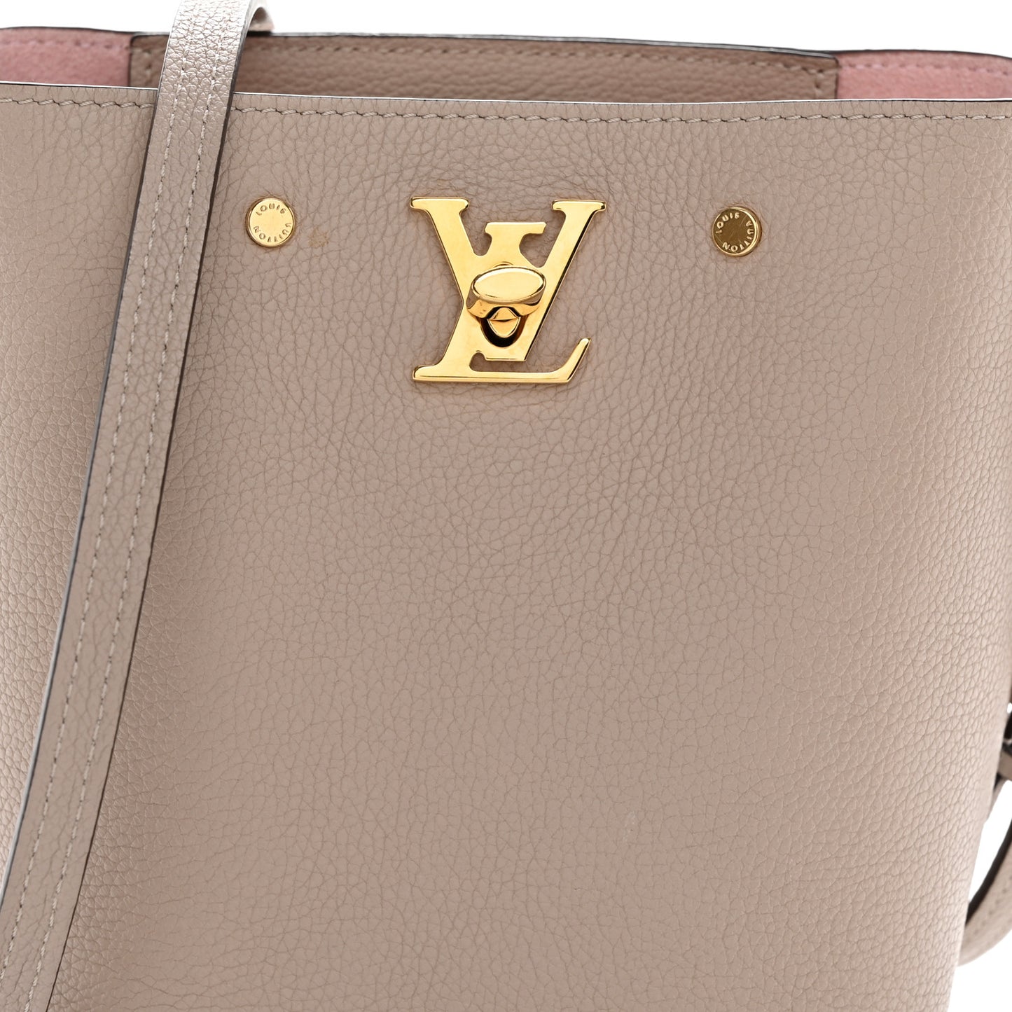 Calfskin Nano Lockme Bucket Greige