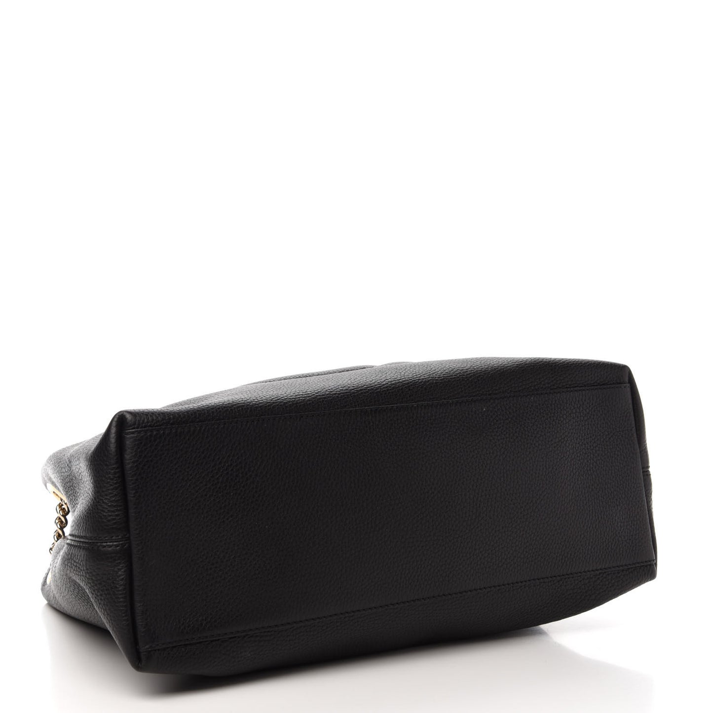 Pebbled Calfskin Medium Soho Chain Shoulder Bag Black