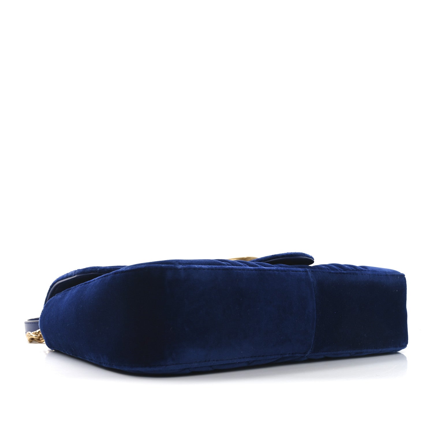 Gucci Velvet Matelasse Medium GG Marmont Shoulder Bag Cobalt Blue 4 of 10