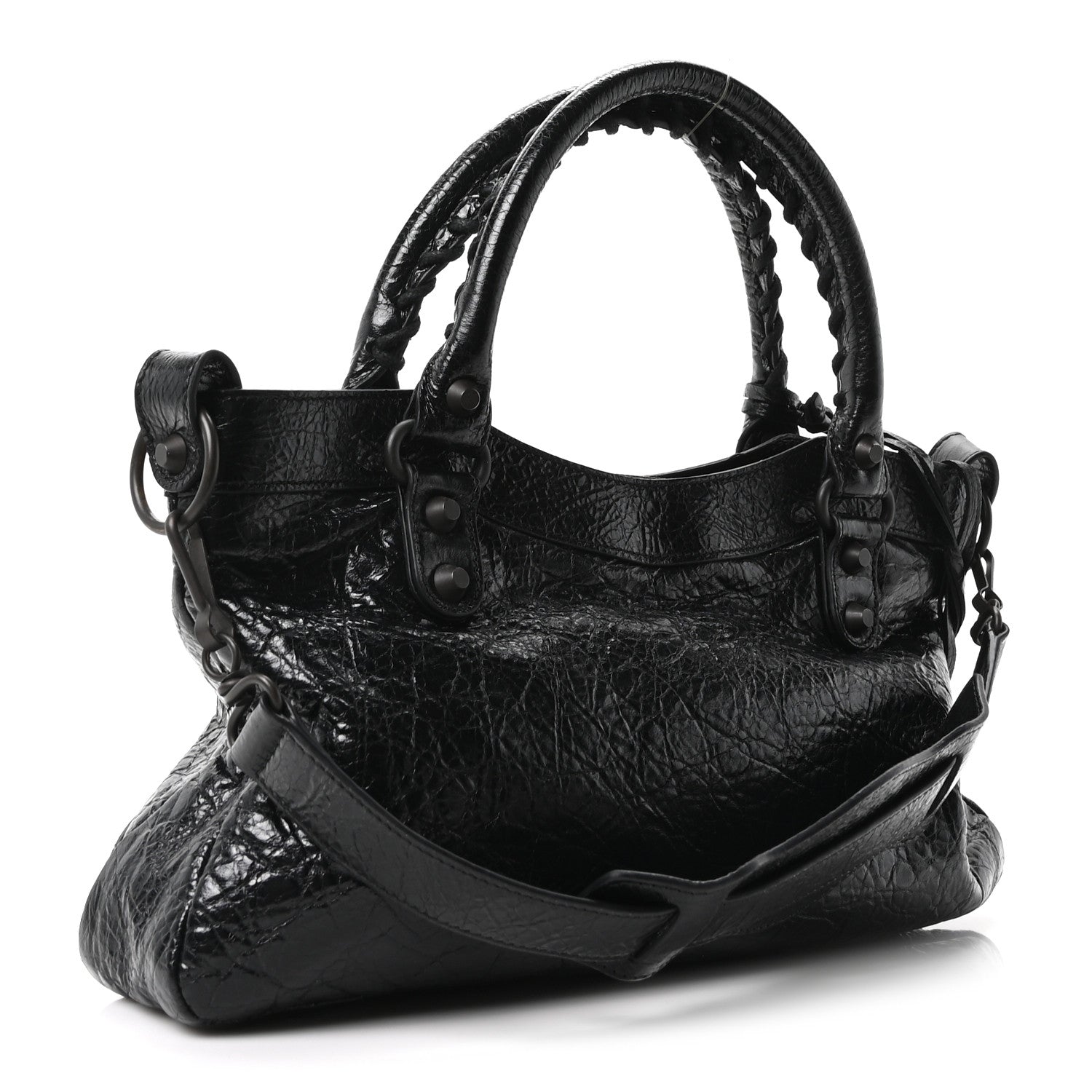 Balenciaga Agneau Arena Classic Hardware Le City First Bag Black 4 of 11