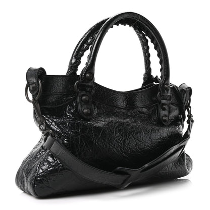 Balenciaga Agneau Arena Classic Hardware Le City First Bag Black 4 of 11