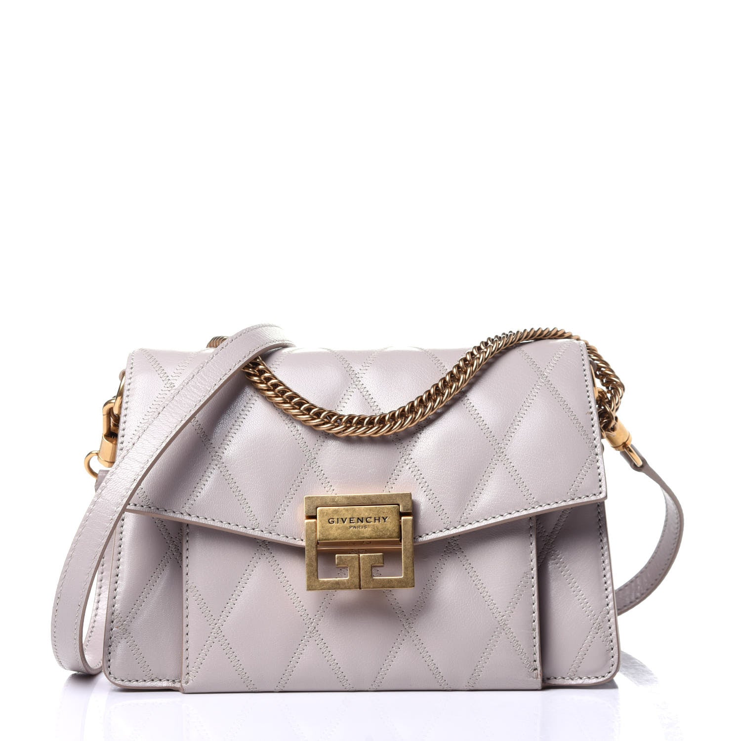 Givenchy Goatskin Quilted Small GV3 Shoulder Bag Natural 1 of 11