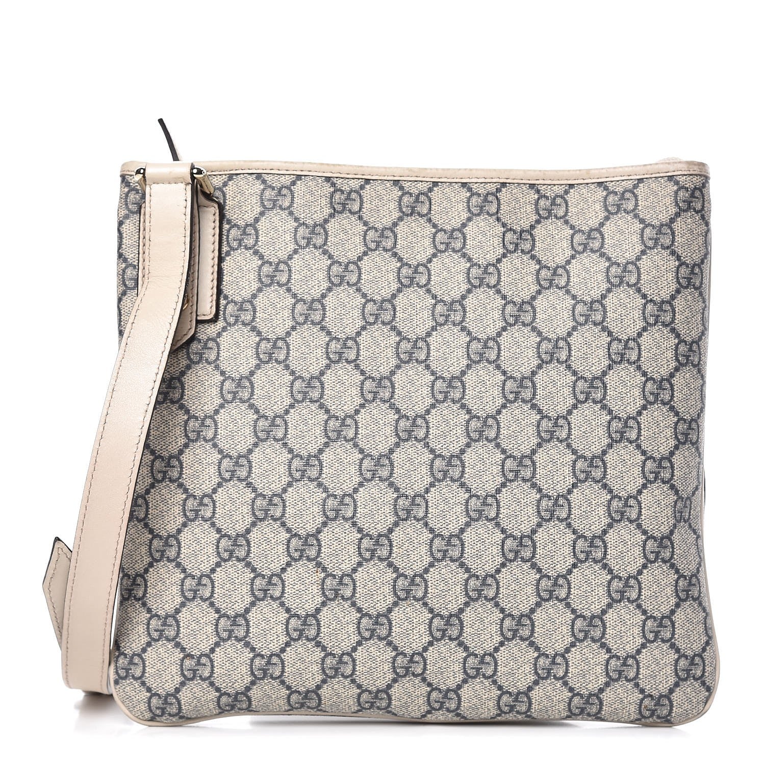 Gucci GG Plus Monogram Flat Messenger Bag Beige Off White 1 of 12