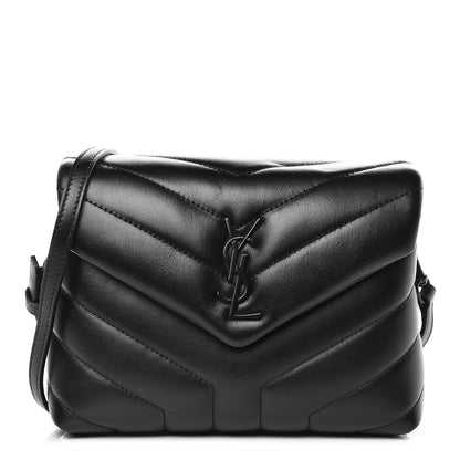 Saint Laurent Calfskin Y Quilted Monogram Toy Loulou Crossbody Bag Black 1 of 10