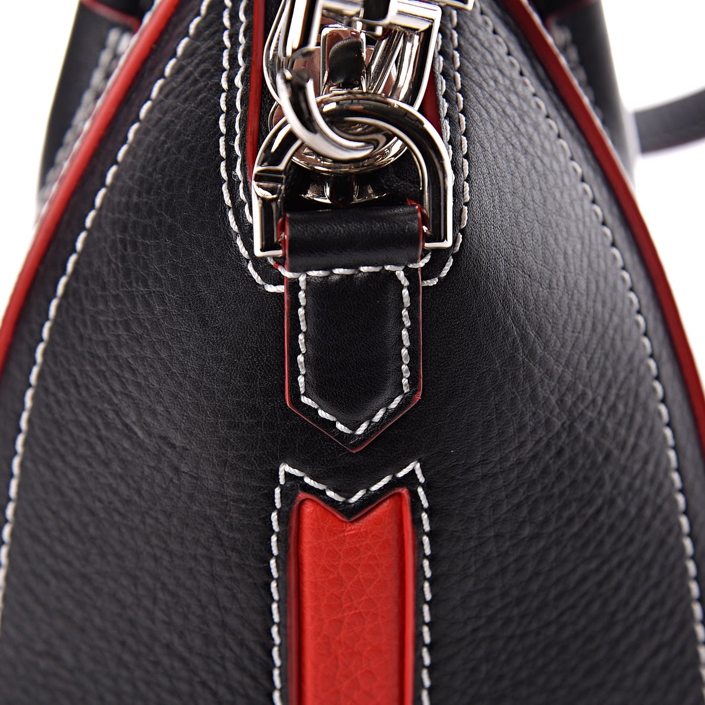 Calfskin Contrast Stitched Small Antigona Black