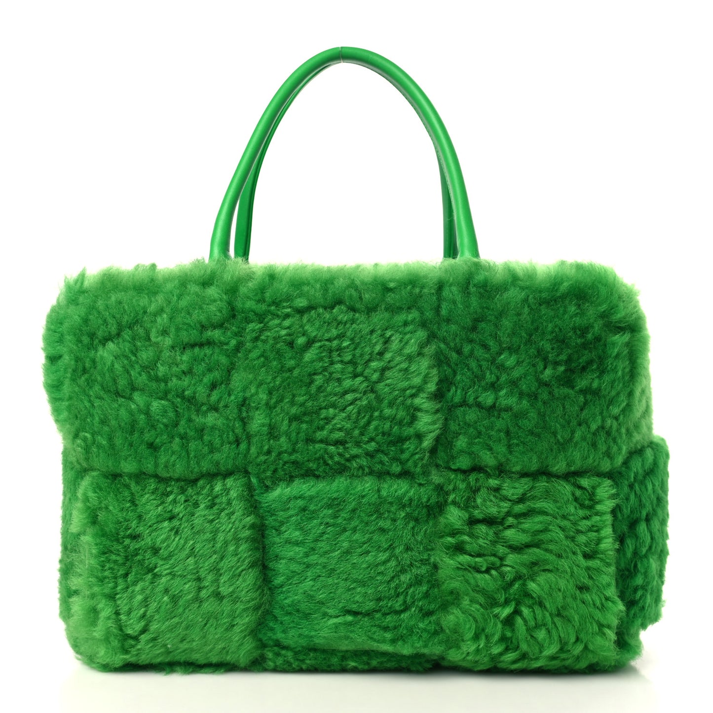 Shearling Small Intrecciato Arco Tote Parakeet