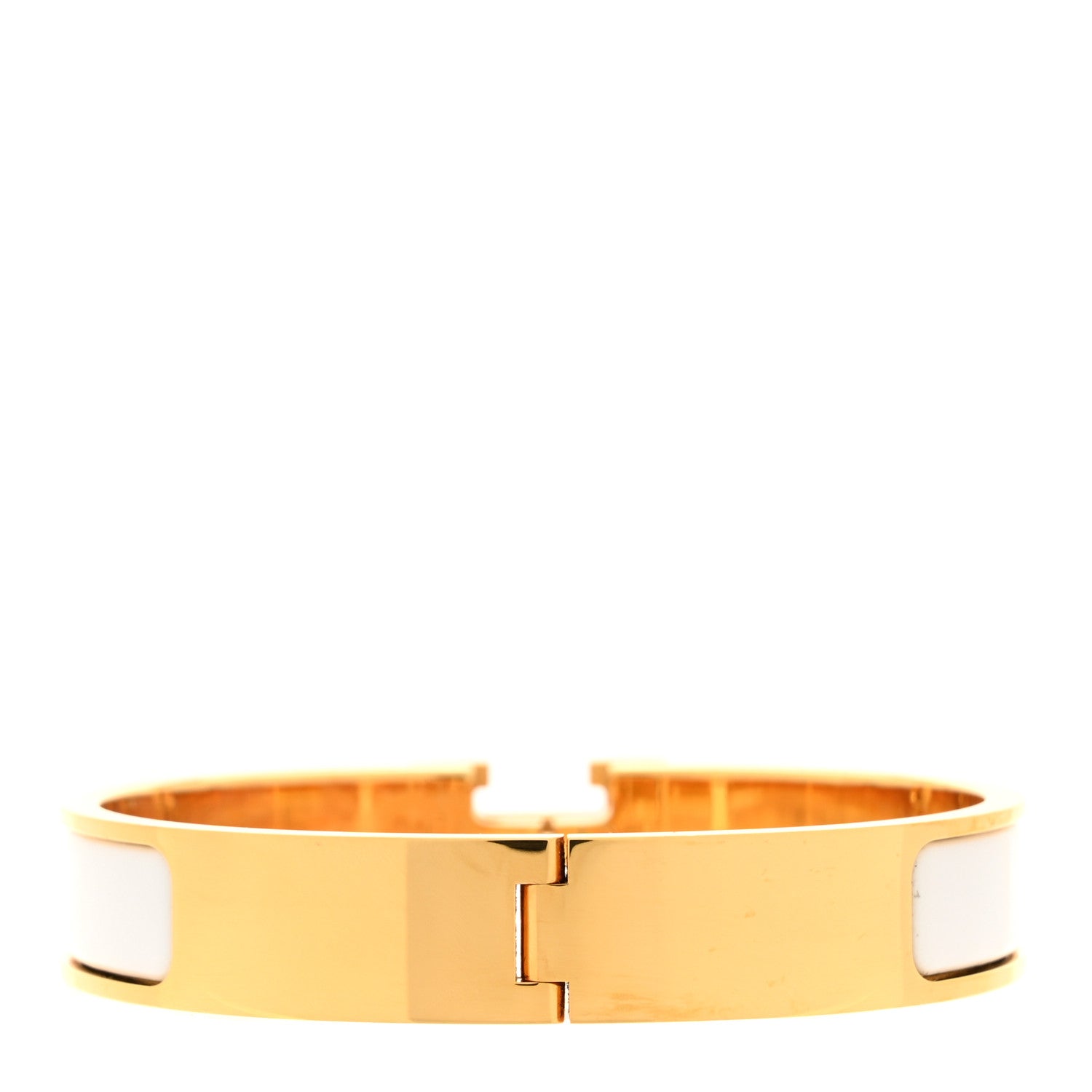 Hermes Enamel Narrow Clic Clac H Bracelet GM White 7 of 8