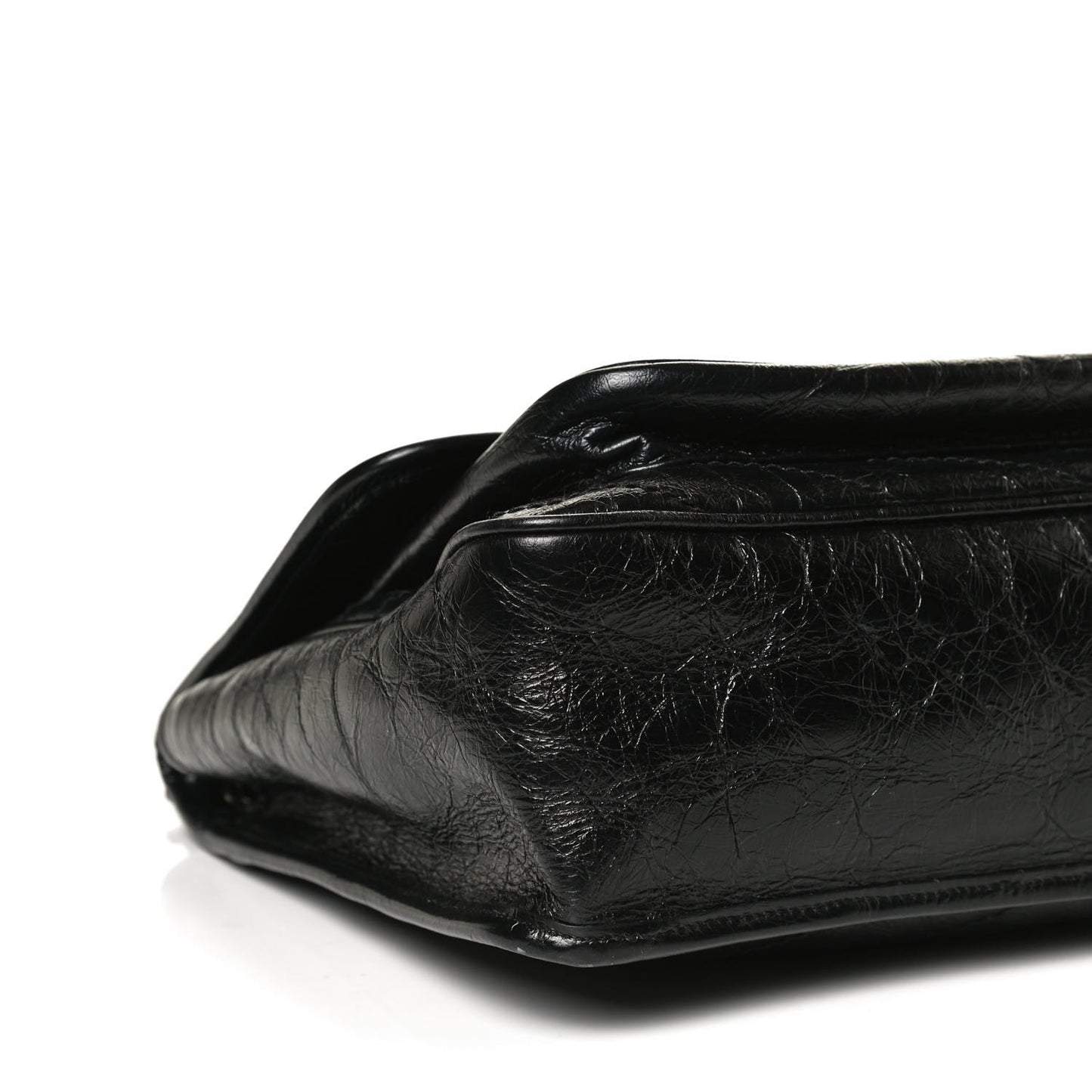 Crinkled Calfskin Matelasse Monogram Large Niki Chain Satchel Black