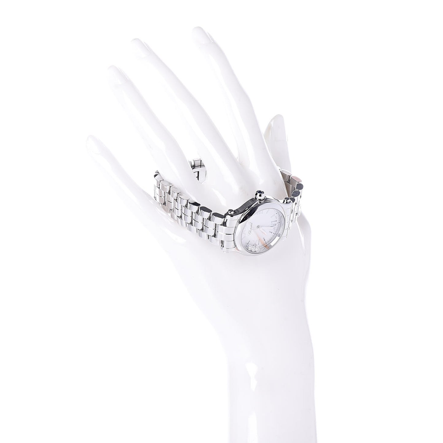 Stainless Steel 3 Diamond 30mm Happy Sport Quartz Watch
