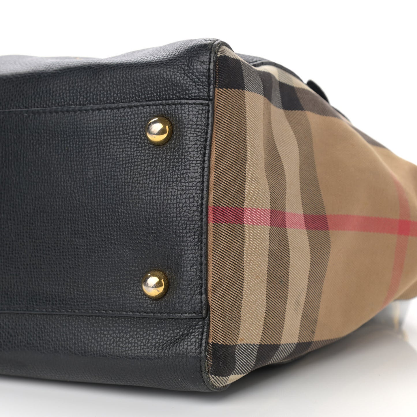 Grainy Calfskin House Check Small Canterbury Black