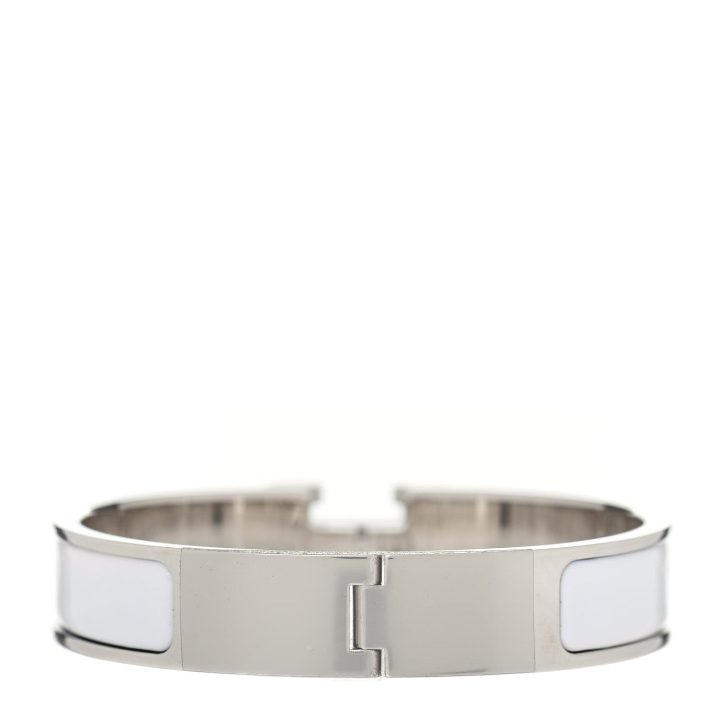 Enamel Narrow Clic Clac H Bracelet PM White