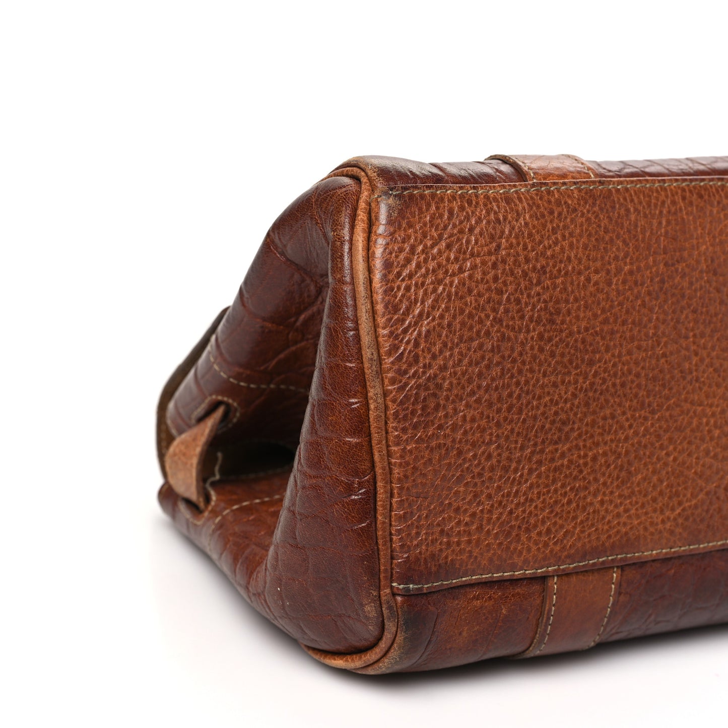 Crocodile Embossed Calfskin East West Bayswater Brown