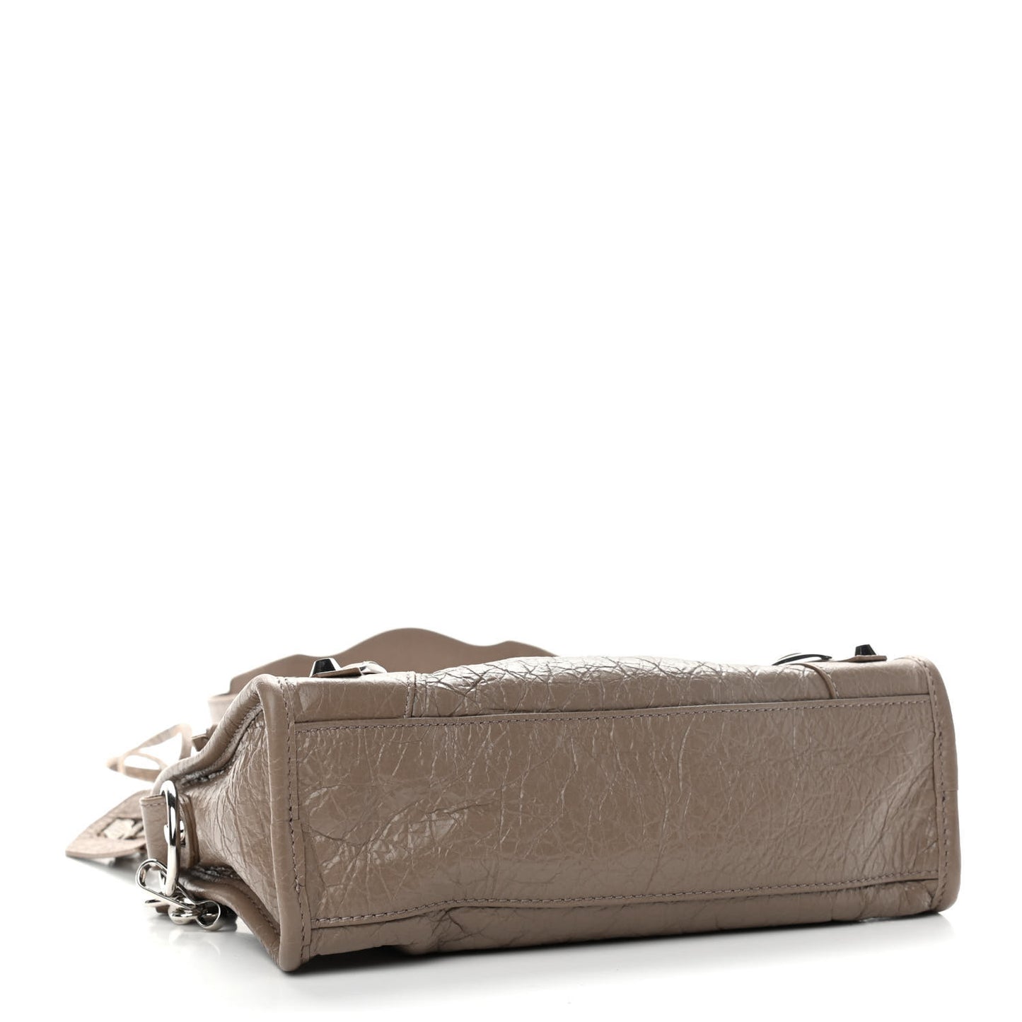 Agneau Classic Silver Hardware Mini City Dark Mink Grey